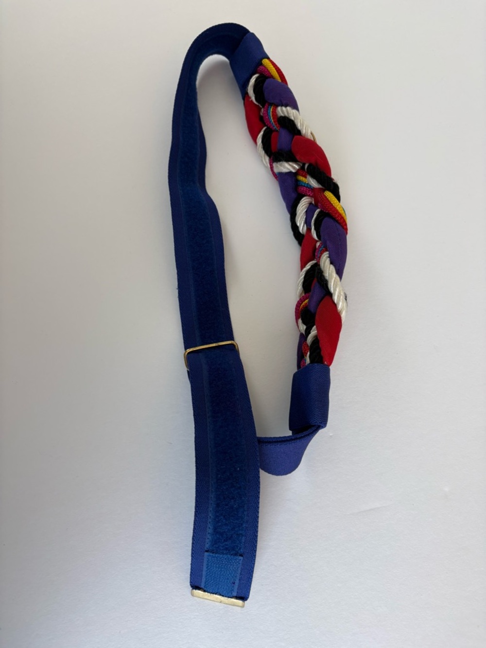 Vintage Women’s Blue Braided Belt with Multicolor Accents - Picture 4 of 6